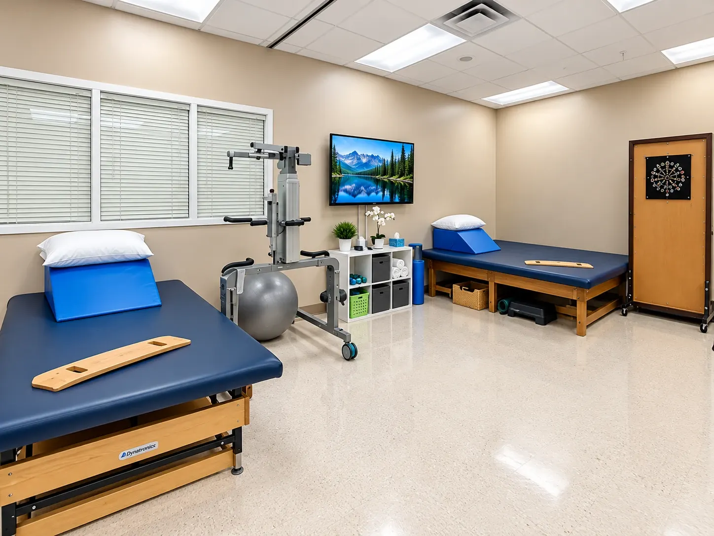Treatment tables in the therapy department at Vivo Healthcare Meadows